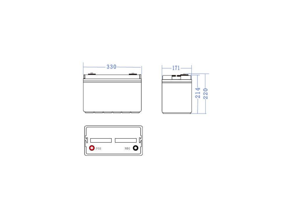 AGM 1 tot 8 kWh netto accu's 12/24/48V inclusief lader, display en kabels — 1 kWh / 12 - Marinaut