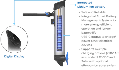 ePropulsion eLite 0,5-0,8 kW Stuurknuppel Elektrische buitenboordmotor - Marinaut 