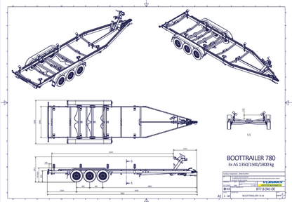 Vlemmix Boottrailer tot 2.920 kilogram en 10 meter — 1350 / 6,3 meter - Marinaut 