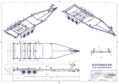 Vlemmix Boottrailer tot 2.920 kilogram en 10 meter — 1350 / 6,3 meter - Marinaut 