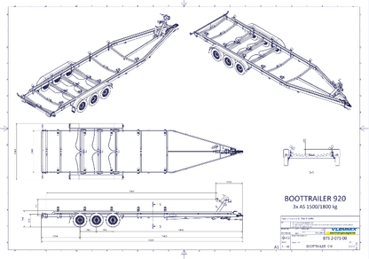 Vlemmix Boottrailer tot 2.920 kilogram en 10 meter — 1350 / 6,3 meter - Marinaut 