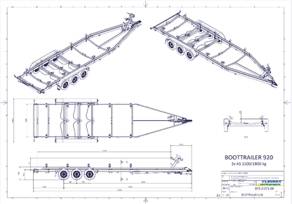 Vlemmix Boottrailer tot 2.920 kilogram en 10 meter — 1350 / 6,3 meter - Marinaut 